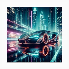 Neon Sport Car Canvas Print
