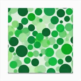 Green Polka Dots Canvas Print