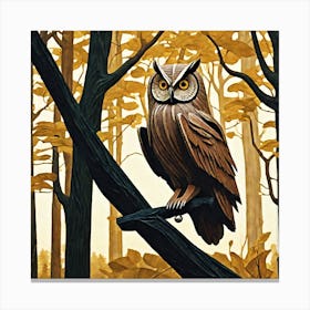 Owl In The Woods 13 Canvas Print