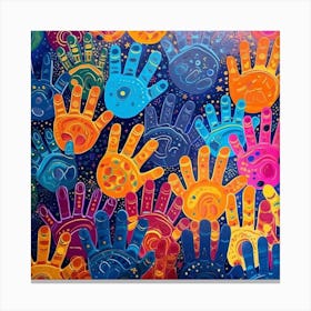 Colorful Handprints Canvas Print