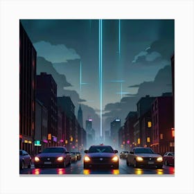 Urban Glow Streets of the Future Canvas Print