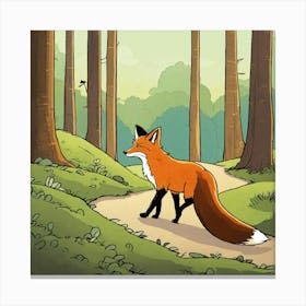 Fox Walking Away (2) Canvas Print