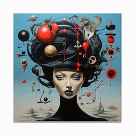 'The Woman With A Head Full Of Balls' Canvas Print