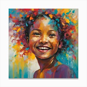 Girl With Colorful Hair Canvas Print