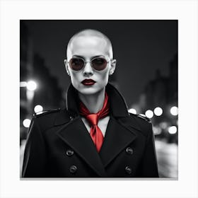 Woman In A Trench Coat Canvas Print