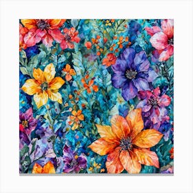 Watercolor Flowers Canvas Print