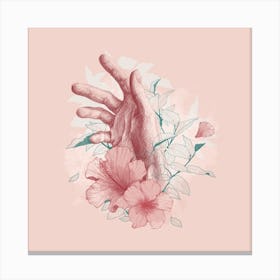 Flora In Hand Square Canvas Print