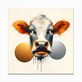 The Cow Head Creative Color Painting Canvas Print