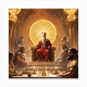 A King on a Throne Canvas Print