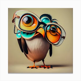 Eye Glass, Owl Eye, Digital Art (1) Canvas Print