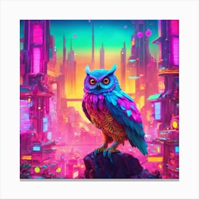 Neon Owl Canvas Print