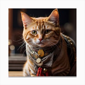 Cat In A Bandana Canvas Print