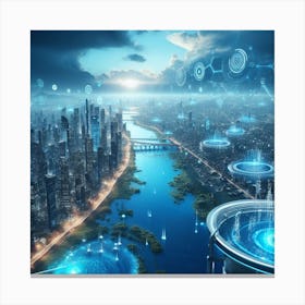 Futuristic City Canvas Print