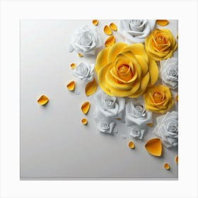 Spring flowers on a bright white wall, 6 Canvas Print