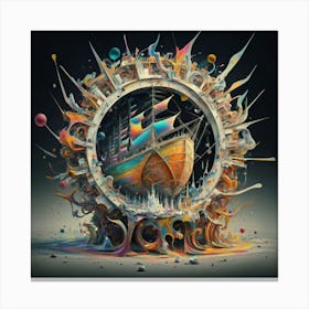 Ship In Space Canvas Print