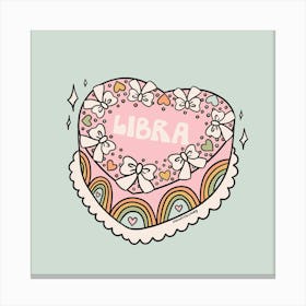 Libra Heart Cake Canvas Print