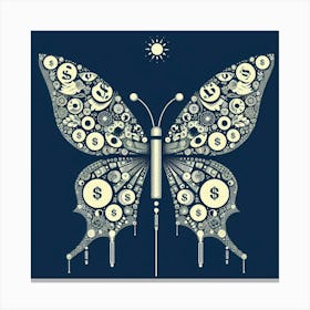 Money Butterfly Art 2 Canvas Print