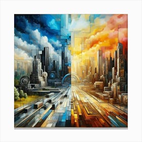 Futuristic Cityscape 1 Canvas Print