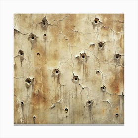 Weathered Concrete Wall With Bullet Holes 1 Canvas Print