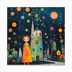 Little Girl In A Castle Canvas Print