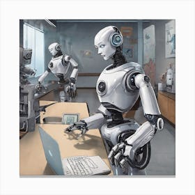 Robots At Work Canvas Print