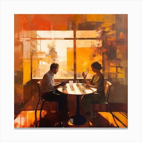 Couple At A Table Canvas Print