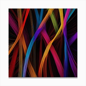 Abstract Colorful Lines 12 Canvas Print