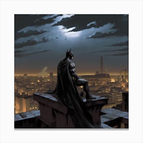 Richardvachtenberg Cut To Batman Who Is Perched On A Rooftop Wi 8f974137 B221 4cd2 B6fc D6e598e73ff0 Canvas Print
