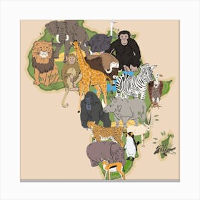 Africa Safari Wilderness Elephant Canvas Print