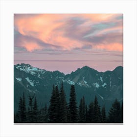 Mountains Trees Peaks Wallpaper 1024x1024 Canvas Print