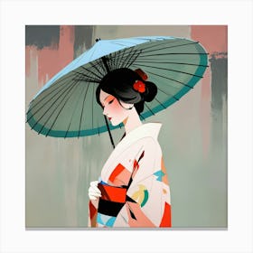 Japanese woman with umbrella 6 Canvas Print