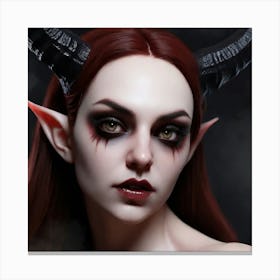 Demon Elf Girl Canvas Print