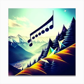 Giant musical note in the mountains  Canvas Print