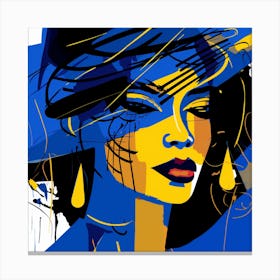 Blue And Yellow Hat 1 Canvas Print
