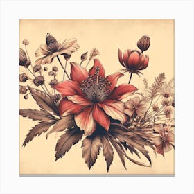 Floral Tattoo Design Canvas Print