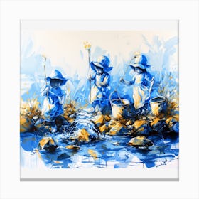 Children In The Water Canvas Print