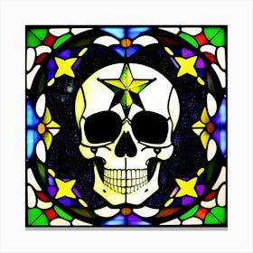 Skull In Stained Glass Canvas Print