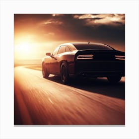 Dodge Charger At Sunset 1 Canvas Print