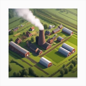 3d Rendering Of A Farm Canvas Print