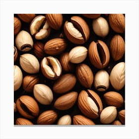 Almonds On A Black Background 18 Canvas Print