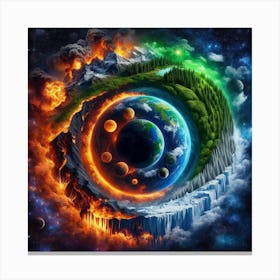 Earth In Space Canvas Print