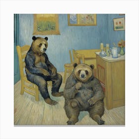 Bears In The Room Chillen Canvas Print