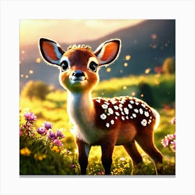 Deer In The Meadow Canvas Print