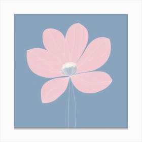 A White And Pink Flower In Minimalist Style Square Composition 454 Canvas Print