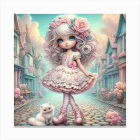 Little Girl In Pink Canvas Print