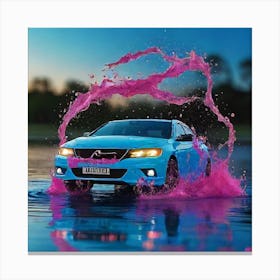 Car Splashing In Water 2 Canvas Print