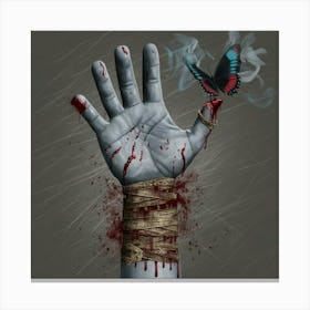 Bloody Hand Canvas Print