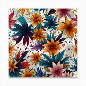 Floral Seamless Pattern Canvas Print