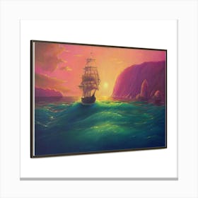 breaking The Waves Wall Art Theme Oil On Canvas artistic style - Seascape, Oceanic, Cinematic colors true depth Canvas Print