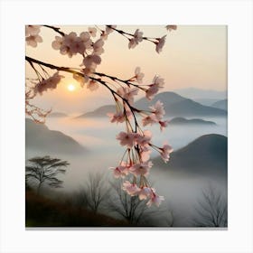 Cherry Blossoms At Sunrise Canvas Print